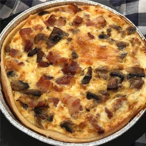 Bacon & mushroom quiche 8"